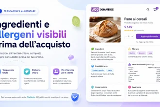 Scheda prodotto WooCommerce con ingredienti e allergeni ordinati
